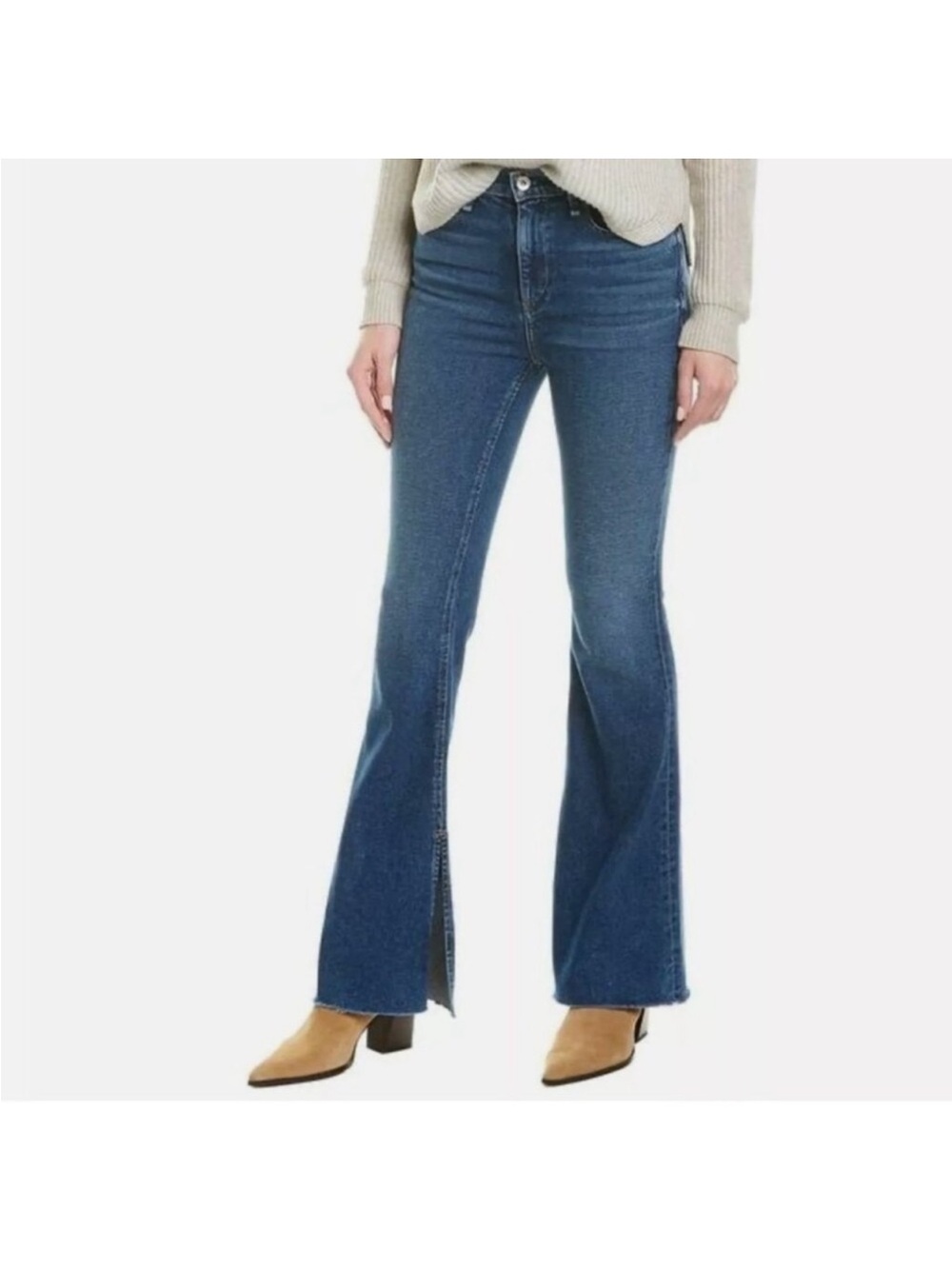 Rag & Bone Bella High Rise Split Leg Raw Hem, NWT, size 29, zipper/button close